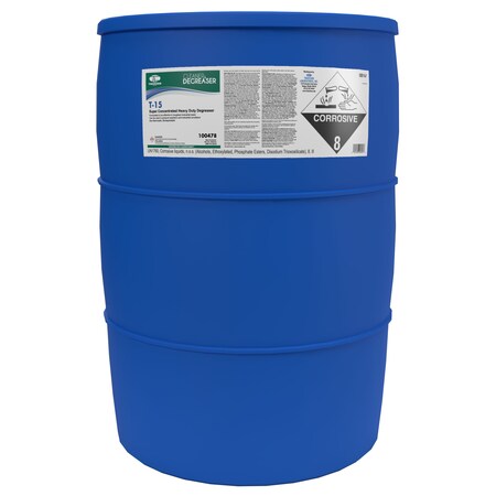 Theochem Super Heavy Duty Degreaser Concentrate, 55 gal Drum, Liquid, Blue 100478-99990-53